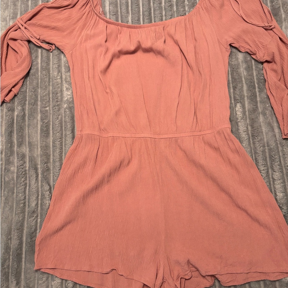 Rust Orange Long Sleeve Romper